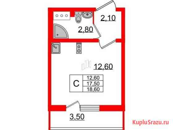 Квартира-студия, 18.6 м², 17/21 эт. на продажу в Санкт-Петербурге Санкт-Петербург
