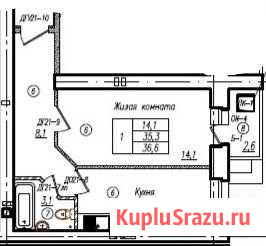 1-комнатная квартира, 36 м², 6/9 эт. на продажу в Чебоксарах Чебоксары - изображение 1