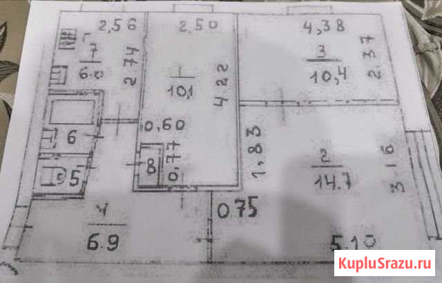 3-комнатная квартира, 52 м², 3/5 эт. на продажу в Мурманске Мурманск - изображение 1