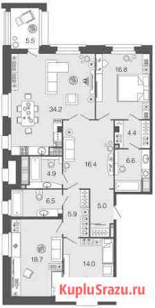 3-комнатная квартира, 133.4 м², 6/9 эт. на продажу в Санкт-Петербурге Санкт-Петербург