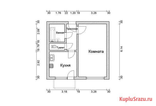 1-комнатная квартира, 32 м², 5/5 эт. на продажу в Семенове Семенов - изображение 1
