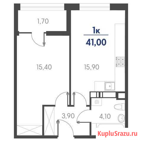 1-комнатная квартира, 41 м², 9/19 эт. на продажу в Новороссийске Новороссийск - изображение 1