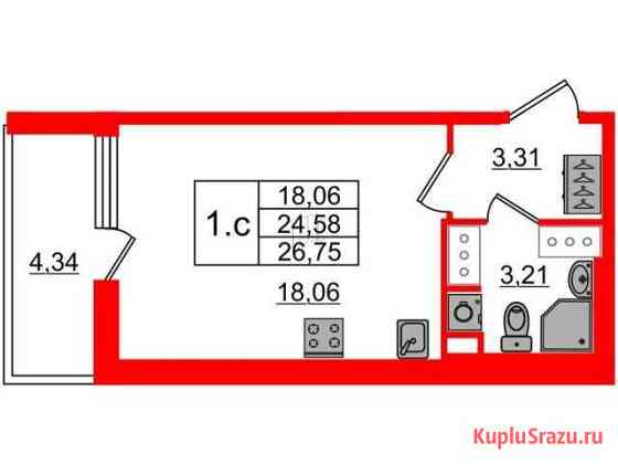 Квартира-студия, 24.6 м², 2/24 эт. на продажу в Санкт-Петербурге Санкт-Петербург