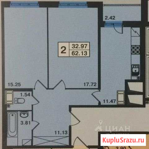 2-комнатная квартира, 62 м², 10/20 эт. на продажу в Санкт-Петербурге Санкт-Петербург - изображение 1