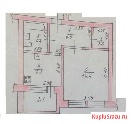 1-комнатная квартира, 40.4 м², 5/5 эт. на продажу в Старой Руссе Старая Русса - изображение 1