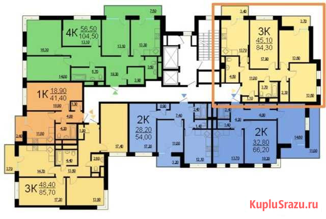 3-комнатная квартира, 84 м², 21/22 эт. на продажу в Москве Москва - изображение 1