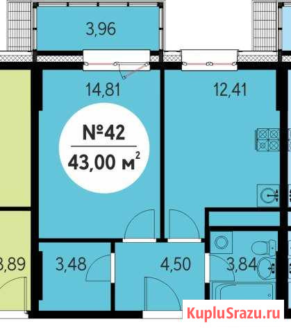 1-комнатная квартира, 43 м², 6/11 эт. на продажу в Обнинске Обнинск - изображение 1