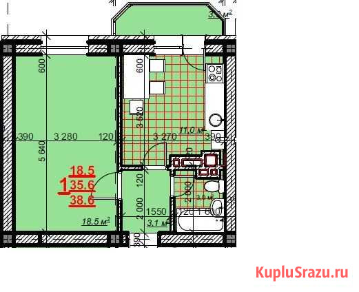 1-комнатная квартира, 38.6 м², 4/5 эт. на продажу в Ессентуках Ессентуки - изображение 1