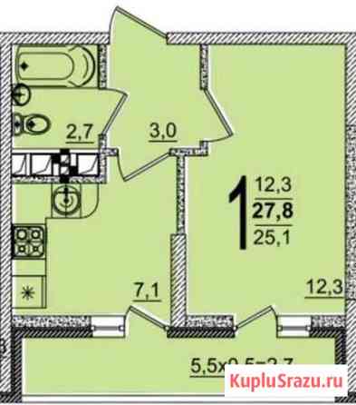 1-комнатная квартира, 27.8 м², 10/19 эт. на продажу в Краснодаре Краснодар