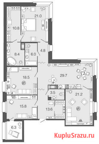 4-комнатная квартира, 153.3 м², 3/9 эт. на продажу в Санкт-Петербурге Санкт-Петербург - изображение 1