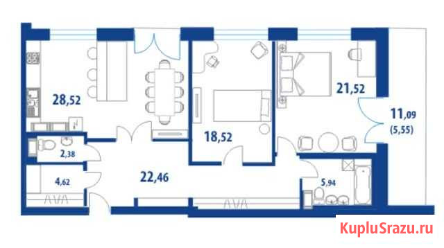 2-комнатная квартира, 111.3 м², 6/6 эт. на продажу в Санкт-Петербурге Санкт-Петербург - изображение 1
