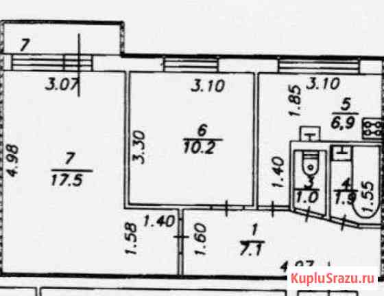 2-комнатная квартира, 44.6 м², 7/9 эт. на продажу в Киришах Кириши