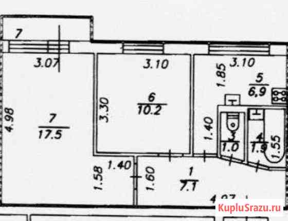 2-комнатная квартира, 44.6 м², 7/9 эт. на продажу в Киришах Кириши