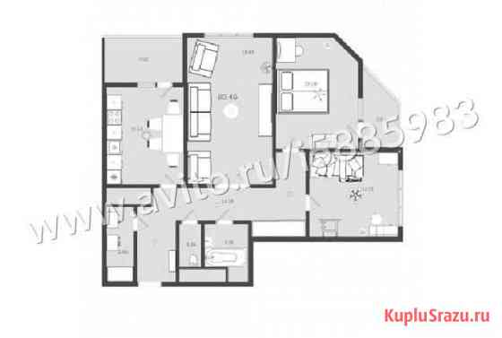 3-комнатная квартира, 79.8 м², 2/16 эт. на продажу в Отрадном Воронежской области Отрадное