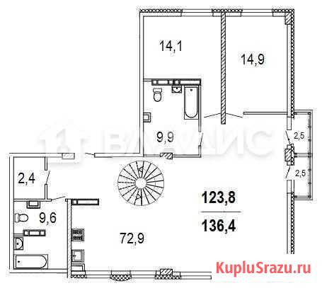 3-комнатная квартира, 136.4 м², 18/18 эт. на продажу в Нижнем Новгороде Нижний Новгород - изображение 1