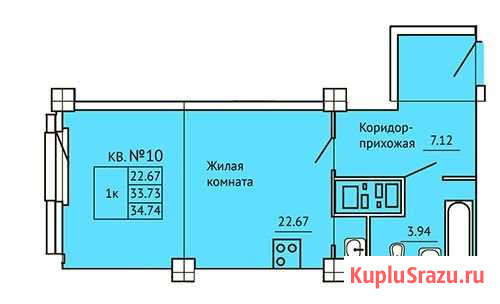 Квартира-студия, 34.7 м², 6/25 эт. на продажу в Красноярске Красноярск - изображение 1