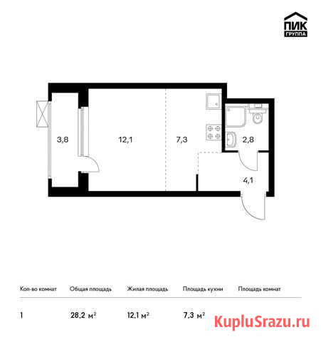 Квартира-студия, 28.2 м², 23/25 эт. на продажу в Санкт-Петербурге Санкт-Петербург - изображение 1