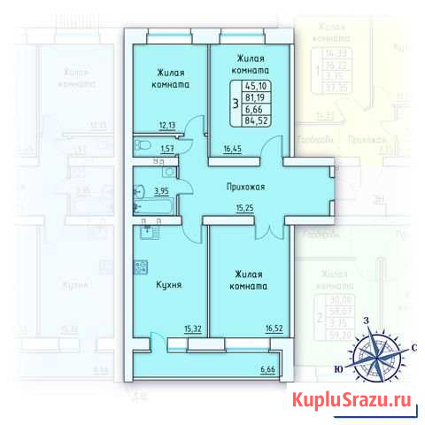 3-комнатная квартира, 84.5 м², 1/8 эт. на продажу в Орле Орёл - изображение 1