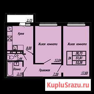 2-комнатная квартира, 54 м², 4/16 эт. на продажу в Чебоксарах Чебоксары - изображение 1