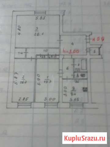 3-комнатная квартира, 98.9 м², 2/5 эт. на продажу в Мурманске Мурманск - изображение 1