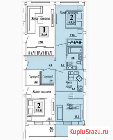 2-комнатная квартира, 45 м², 1/16 эт. на продажу в Кирове Киров - изображение 1