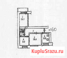 3-комнатная квартира, 61.3 м², 9/9 эт. на продажу в Усть-Илимске Усть-Илимск - изображение 1