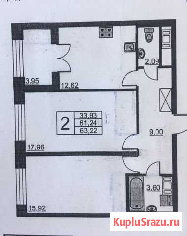 2-комнатная квартира, 63.2 м², 8/8 эт. на продажу в Санкт-Петербурге Санкт-Петербург - изображение 1