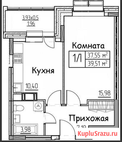 1-комнатная квартира, 39.5 м², 5/9 эт. на продажу в Сургуте Ханты-Мансийского АО Сургут - изображение 1