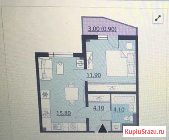 1-комнатная квартира, 36.8 м², 5/15 эт. на продажу в Санкт-Петербурге Санкт-Петербург - изображение 1