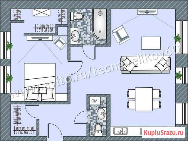 2-комнатная квартира, 60.9 м², 1/3 эт. на продажу в Пскове Псков - изображение 1