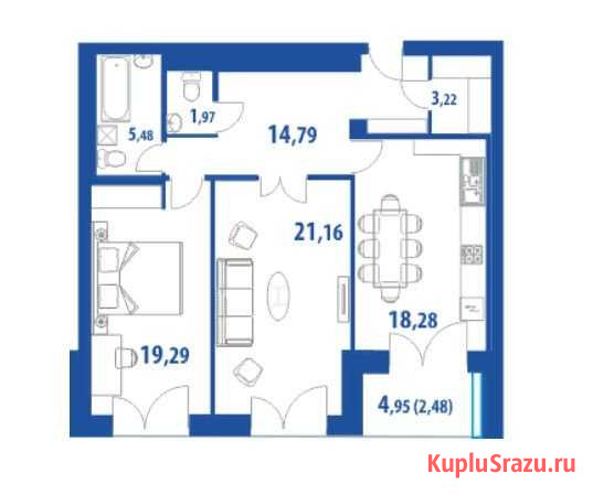 2-комнатная квартира, 87.5 м², 6/6 эт. на продажу в Санкт-Петербурге Санкт-Петербург - изображение 1