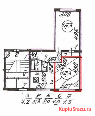 Комната 12.3 м² в 2-ком. кв., 1/5 эт. на продажу в Санкт-Петербурге Санкт-Петербург - изображение 1