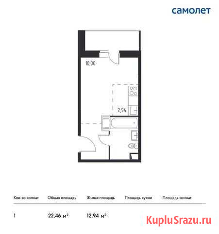 Квартира-студия, 22.5 м², 5/13 эт. на продажу в Москве Москва - изображение 1