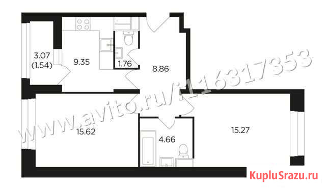 2-комнатная квартира, 57.1 м², 7/22 эт. на продажу в Москве Москва - изображение 1