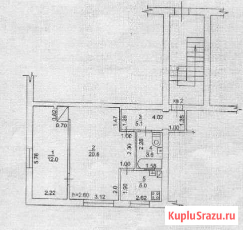 2-комнатная квартира, 46.3 м², 1/2 эт. на продажу в Ахтырском Ахтырский - изображение 1