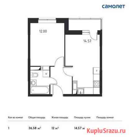 1-комнатная квартира, 36.6 м², 9/17 эт. на продажу в Томилино Томилино