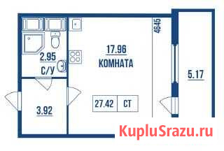 Квартира-студия, 27.4 м², 8/23 эт. на продажу в Санкт-Петербурге Санкт-Петербург - изображение 1