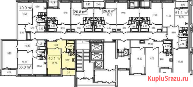 1-комнатная квартира, 40.1 м², 1/25 эт. на продажу в Москве Москва - изображение 1