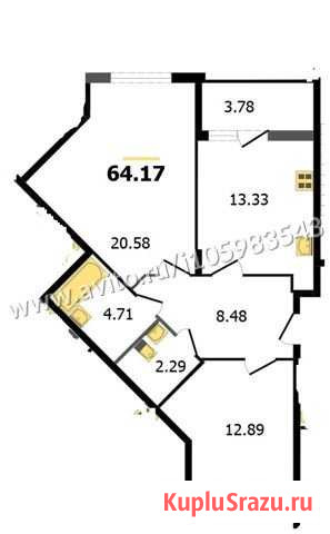 2-комнатная квартира, 64.2 м², 8/15 эт. на продажу во Владимире Владимир - изображение 1