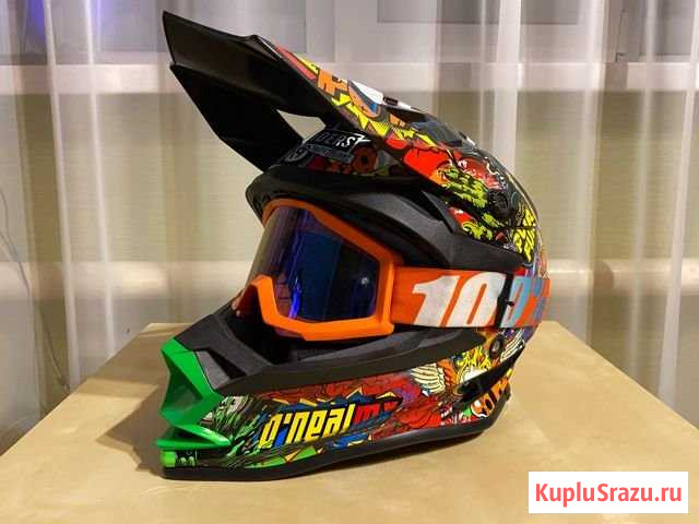 Шлем ONeal 7Series Crank + очки 100 Барнаул - изображение 1
