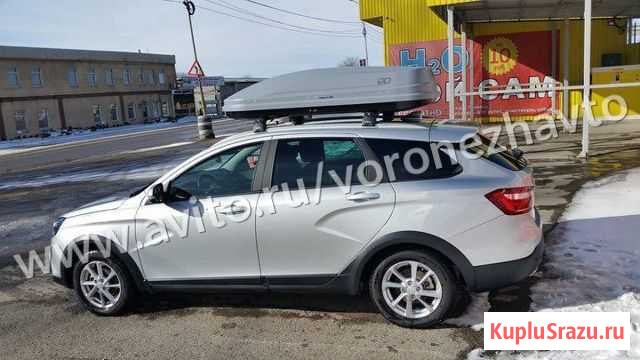 Бокс серый ED-390 лит. 185см на крышу LADA Vesta Воронеж - изображение 1