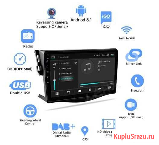 Мультимедийный центр Toyota RAV4 Android 8.1 GPS Кемерово - изображение 1