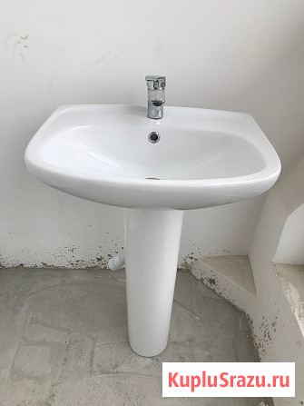 Комплект Раковина + Смеситель для раковины + Пьедестал для раковины + Сифон для раковины Москва - изображение 1