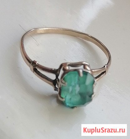 Кольцо СССР Винтаж 875 проба с камнем Звезда 1ФК Москва - изображение 1