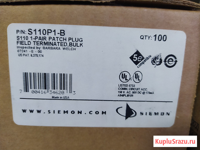 Прекрасные коннекторы Siemon S110P1-B Москва - изображение 3