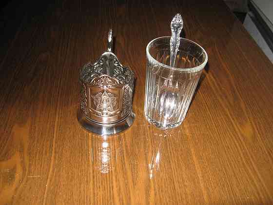 Подстаканник со стаканом и ложкой Москва