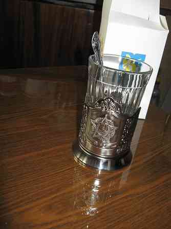 Подстаканник со стаканом и ложкой Москва