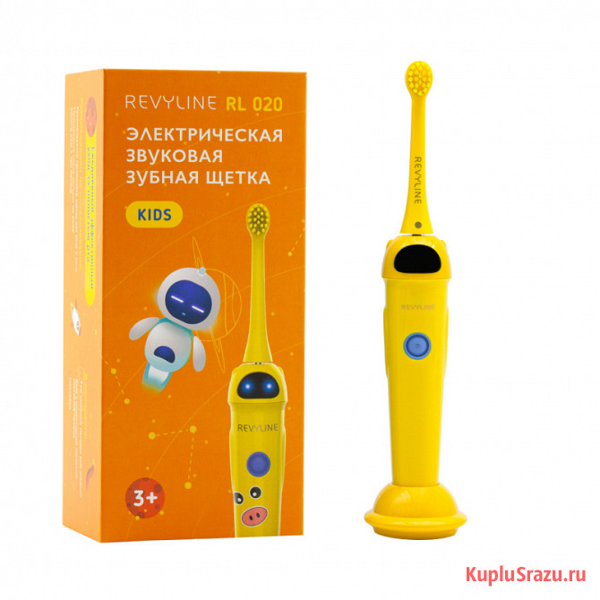 Желтая звуковая щетка Revyline RL 020 Kids Пермь - изображение 1