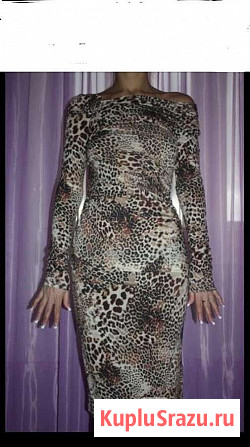 Платье новое blumarine италия м 46 леопард шерсть миди теплое бежевое коричневое кофейное Москва - изображение 1
