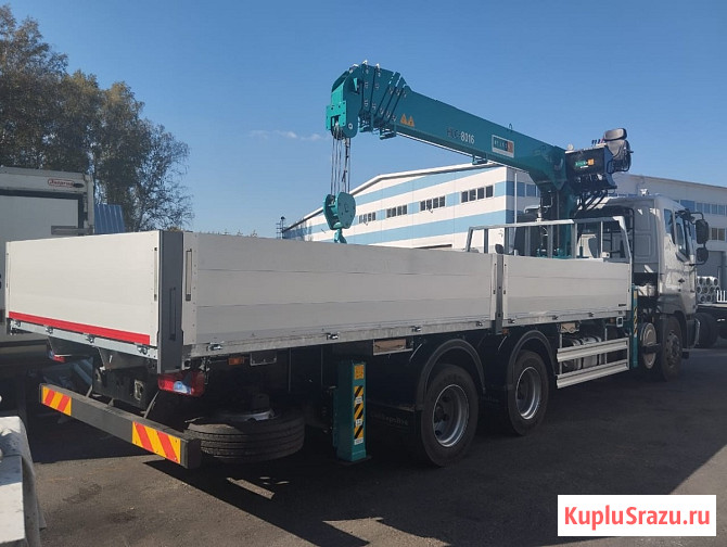 Грузовик с КМУ hktc 8016 г/п 8т на шасси Daewoo Novus CL7AF 6х4 Челябинск - изображение 2